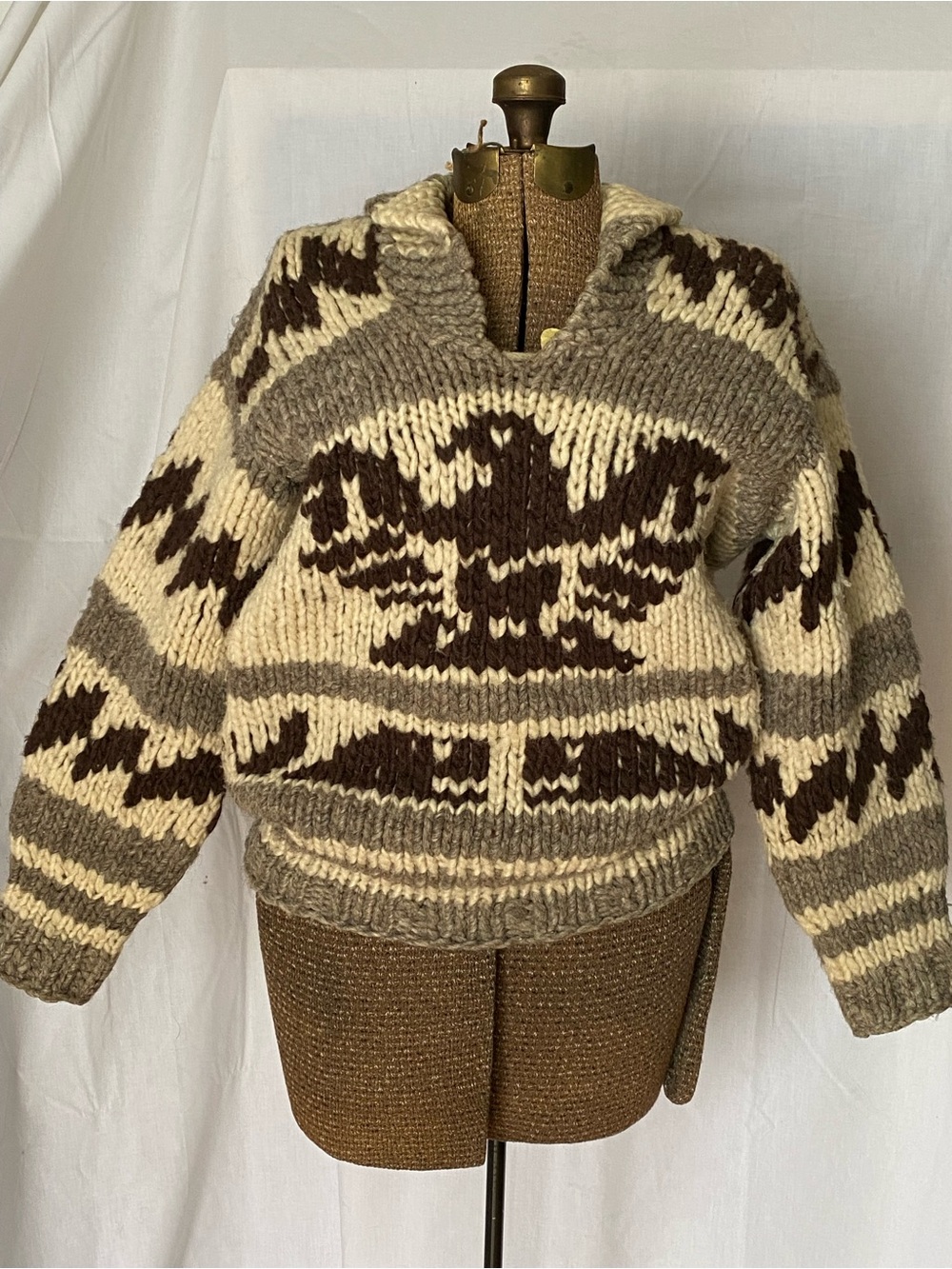 Handknit Vintage Cowichan Pullover Sweater